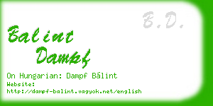 balint dampf business card